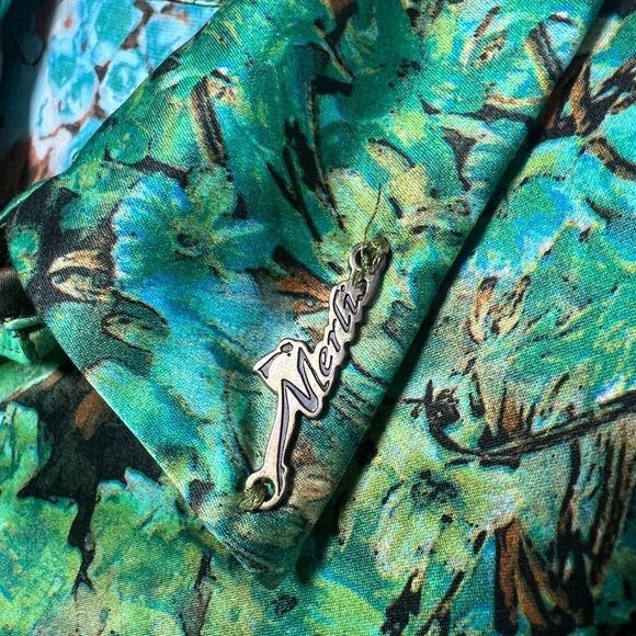 Merlis 3/4” Sleeve Silk-like Floral Dress Bubble Sleeve - Picture 5 of 7